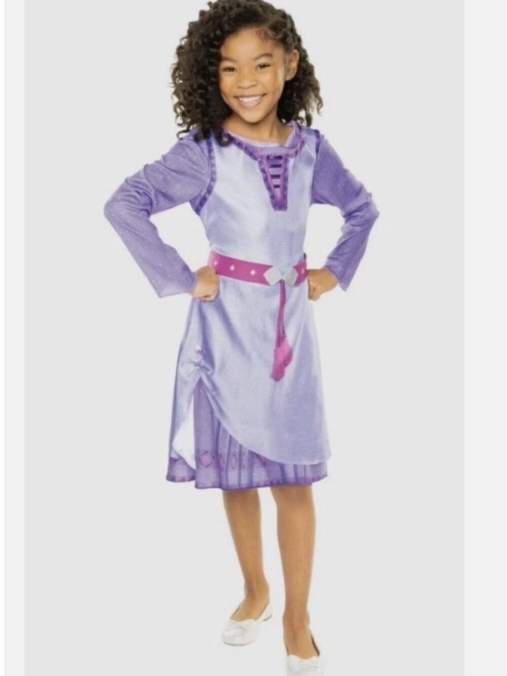 Disney Wish Asha's Adventure Dress Robe Purple Girl Halloween Costume Size 4-6X